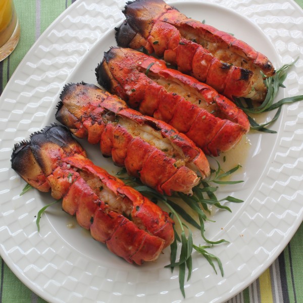 Grilled Lobster Tails with a Ruby Red Grapefruit And Tarragon